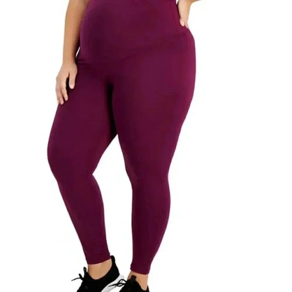 Ideology Plus Size Maternity Ankle Leggings Perfect Plum NWT 1X - Picture 1 of 9